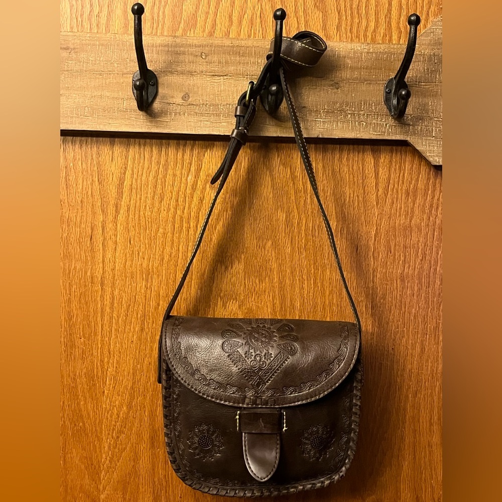 Small Patricia Nash Tooled Crossbody Bag | Italian Leather Handbag